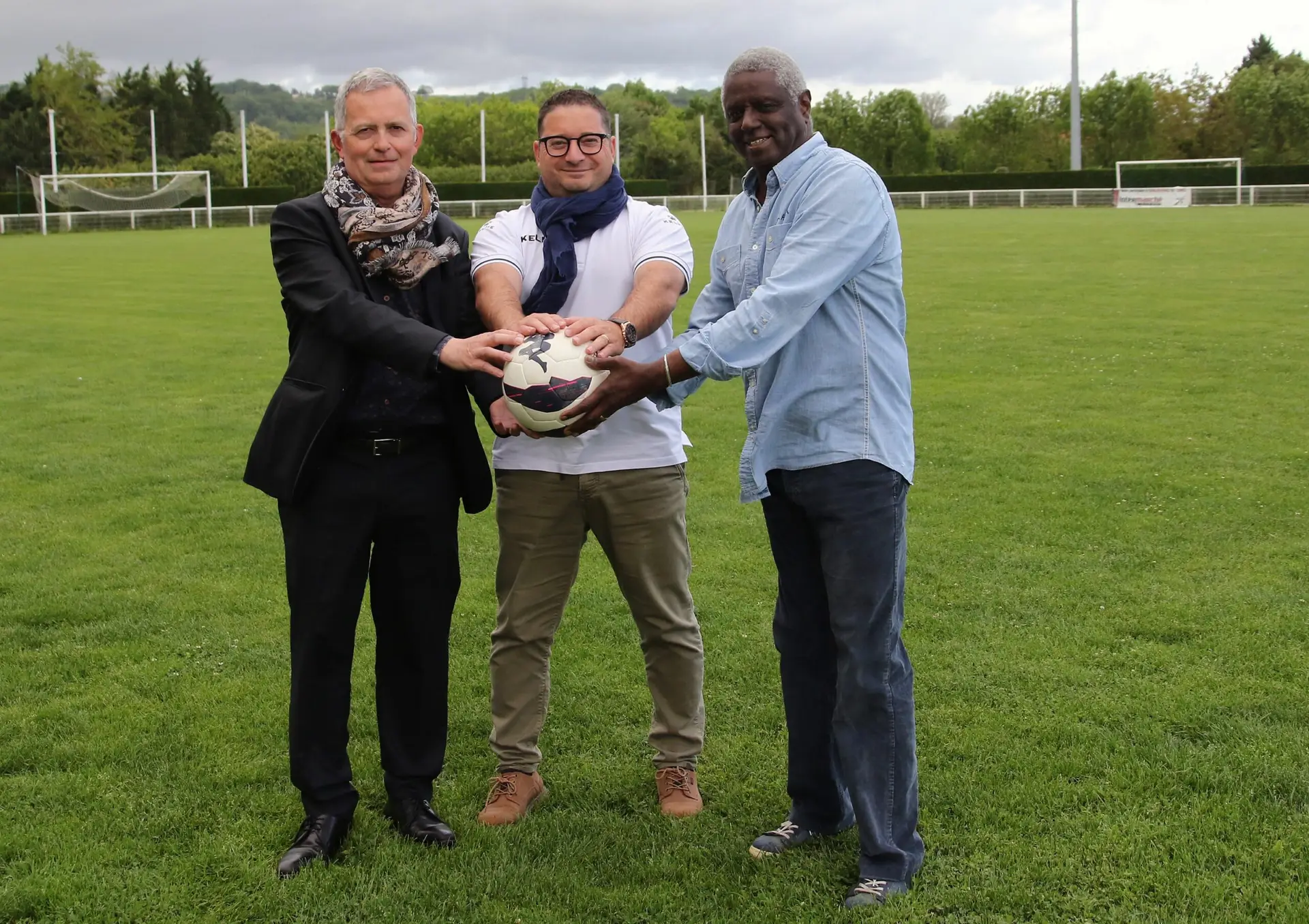 Les trois président du club Bruno Aleman, Adrien Gomis et